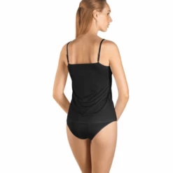 Satin Deluxe Spaghetti TrägerTop -Unterwäsche Verkäufe 2024 sd top zwart 2
